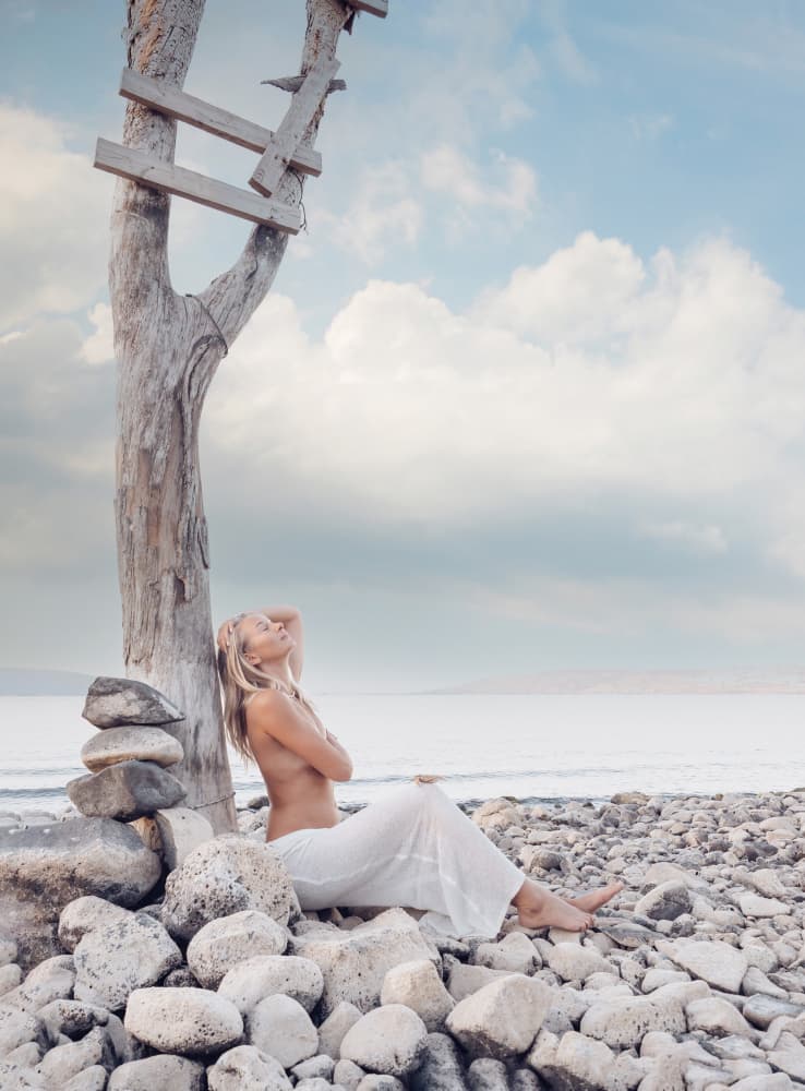 Serene Woman By The Sea by Svetlana Kirzh — canvas wall art