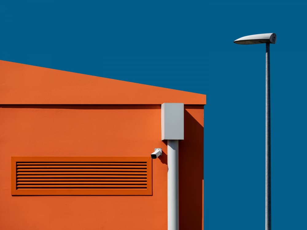 Modern Orange Geometry by Andrea Comari — canvas wall art