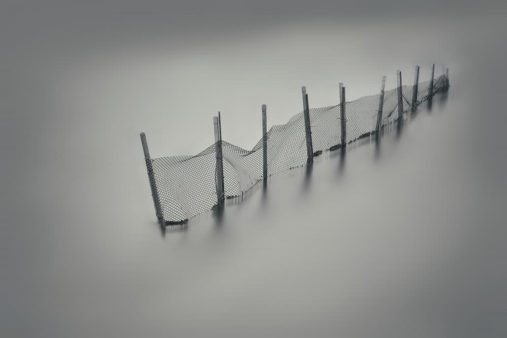 Submerged Fence Line by MingLun Tsai (蔡明倫) — canvas wall art