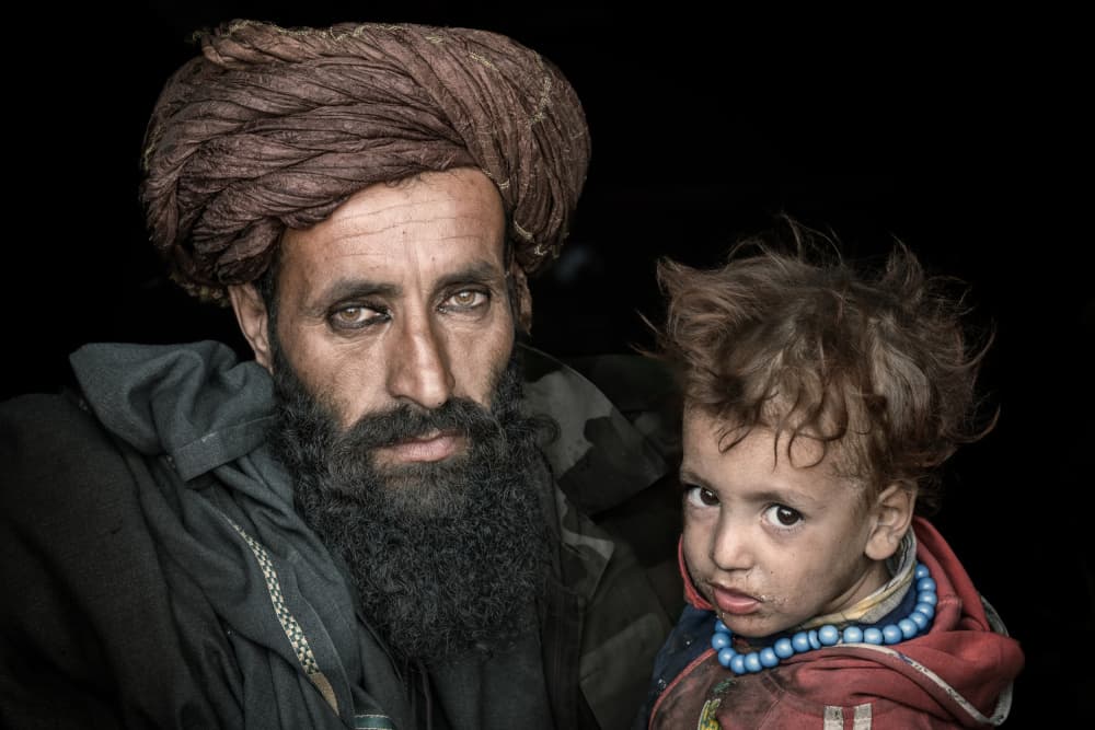 Intense Father Son Portrait by Trevor Cole — canvas wall art