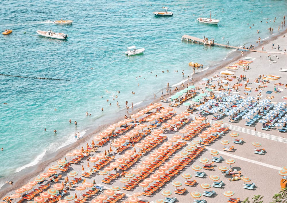 Amalfi Coast Beach Day by Talitha McQueen — canvas wall art