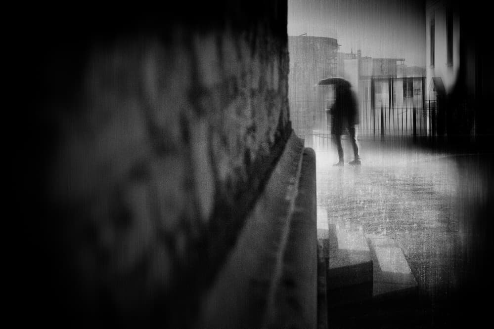 Lonely Rainy Walk by Vito Guarino — canvas wall art