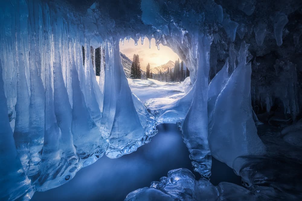 Ethereal Ice Cave Stream by Yuan Cui — canvas wall art