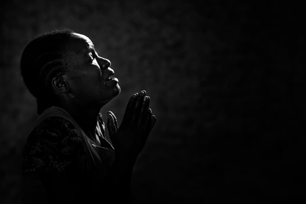 Hopeful Prayer Portrait by Foad Mirzaie — canvas wall art