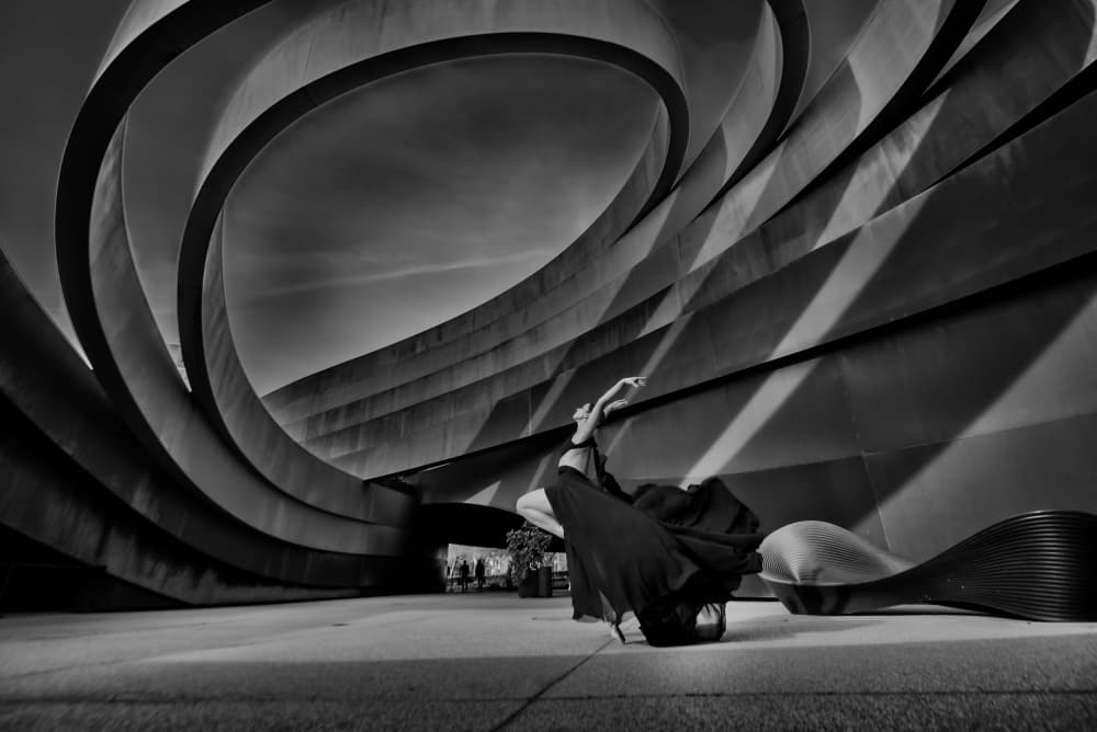 Dancer in Architectural Curves by Dekel Abu — canvas wall art
