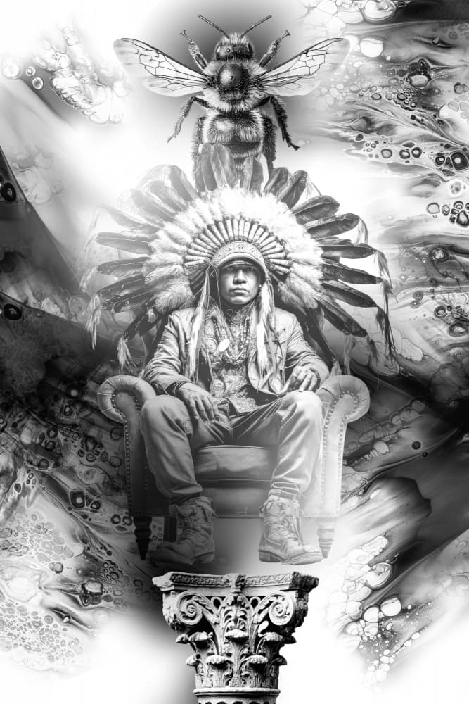 Majestic Chief Symbolic Bee by Rafal Kulik — canvas wall art