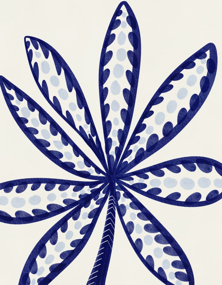 Blue Tropical Leaf by Nikita Jariwala — canvas wall art