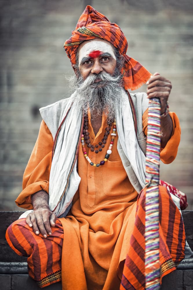 Wise Indian Sadhu by Milton Louiz — canvas wall art