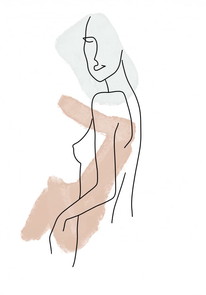 Minimalist Woman Line Art by Veronika Boulová — canvas wall art