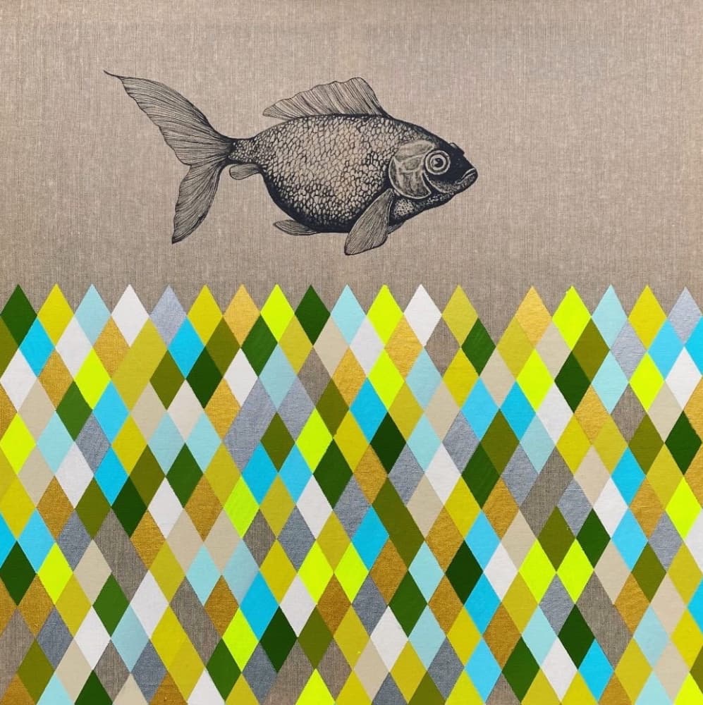 Colorful Diamond Fish by SAN STARLING — canvas wall art