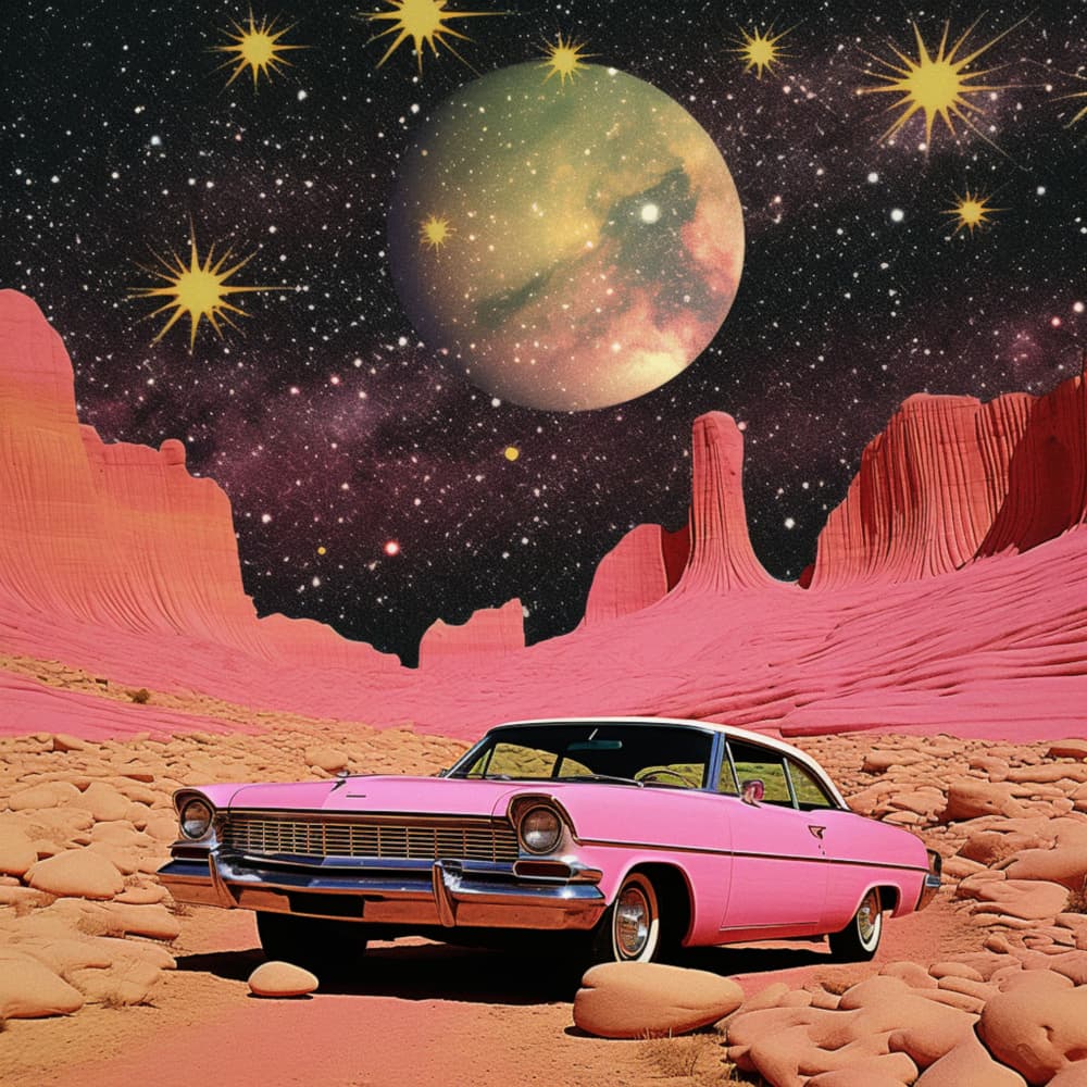 Cosmic Pink Desert Ride by Samantha Hearn — canvas wall art