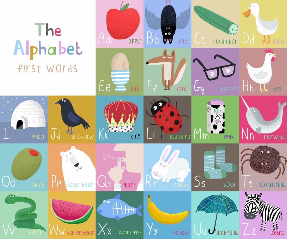 Kids First Words Alphabet by Carla Daly — canvas wall art