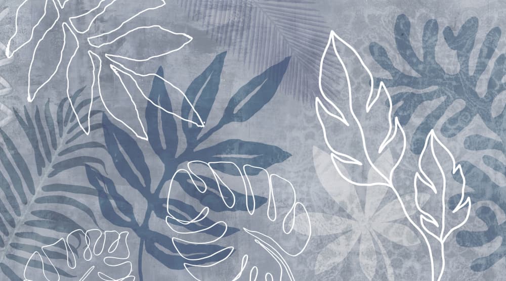 Blue Botanical Leaf Pattern by Andrea Haase — canvas wall art