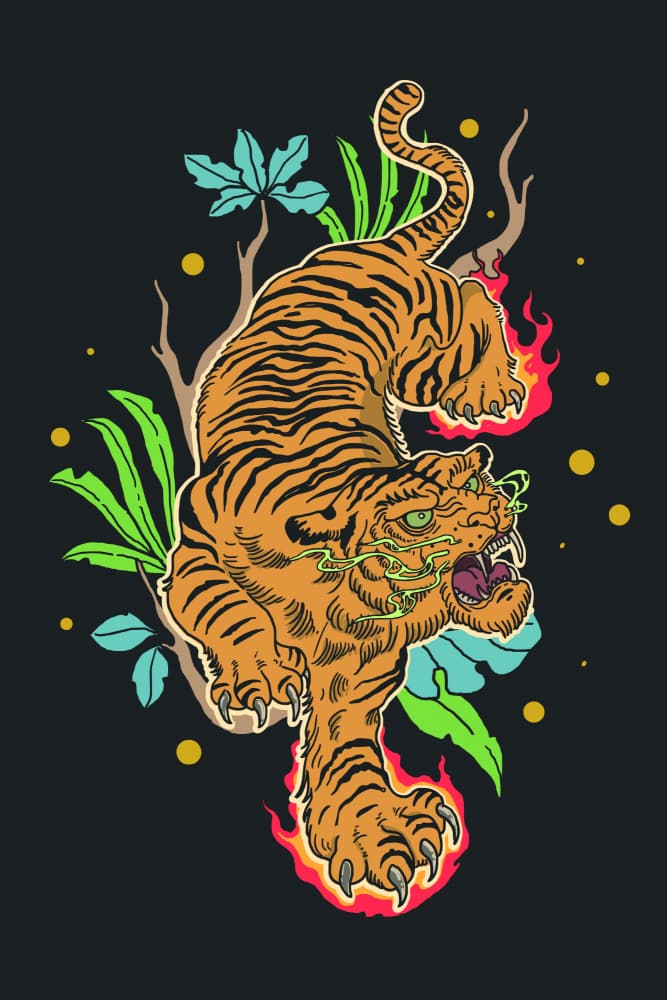 Blazing Jungle Tiger by jay stanley — canvas wall art