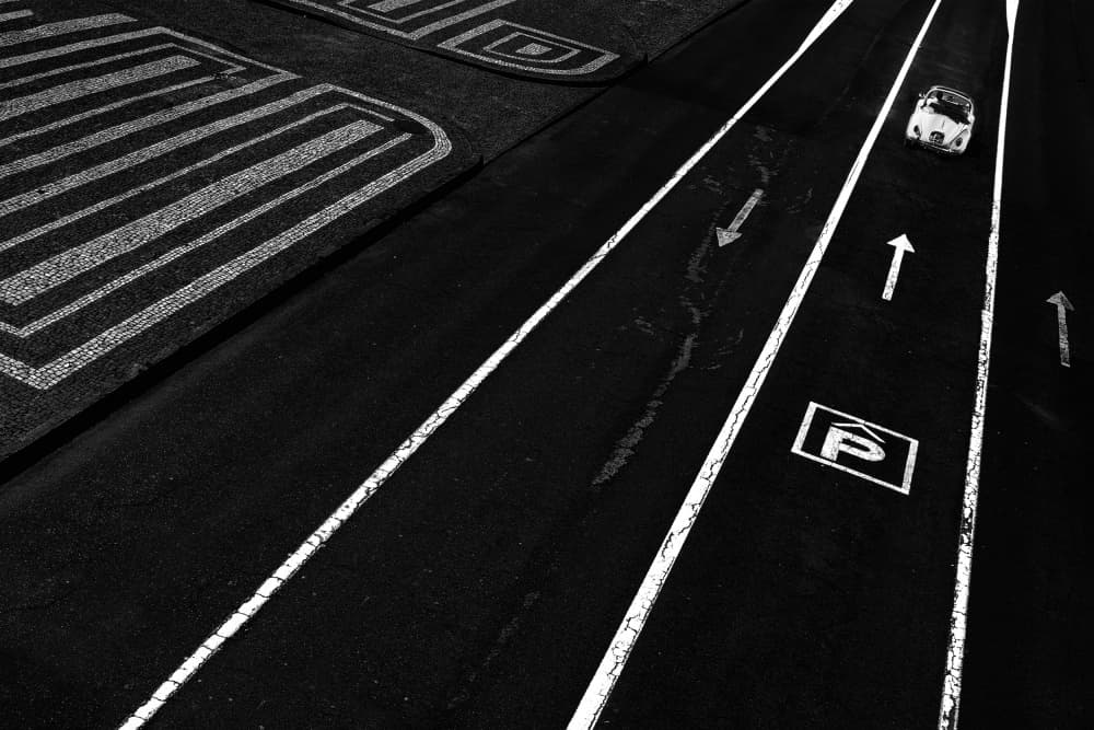 Geometric Road Car by Paulo Abrantes — canvas wall art