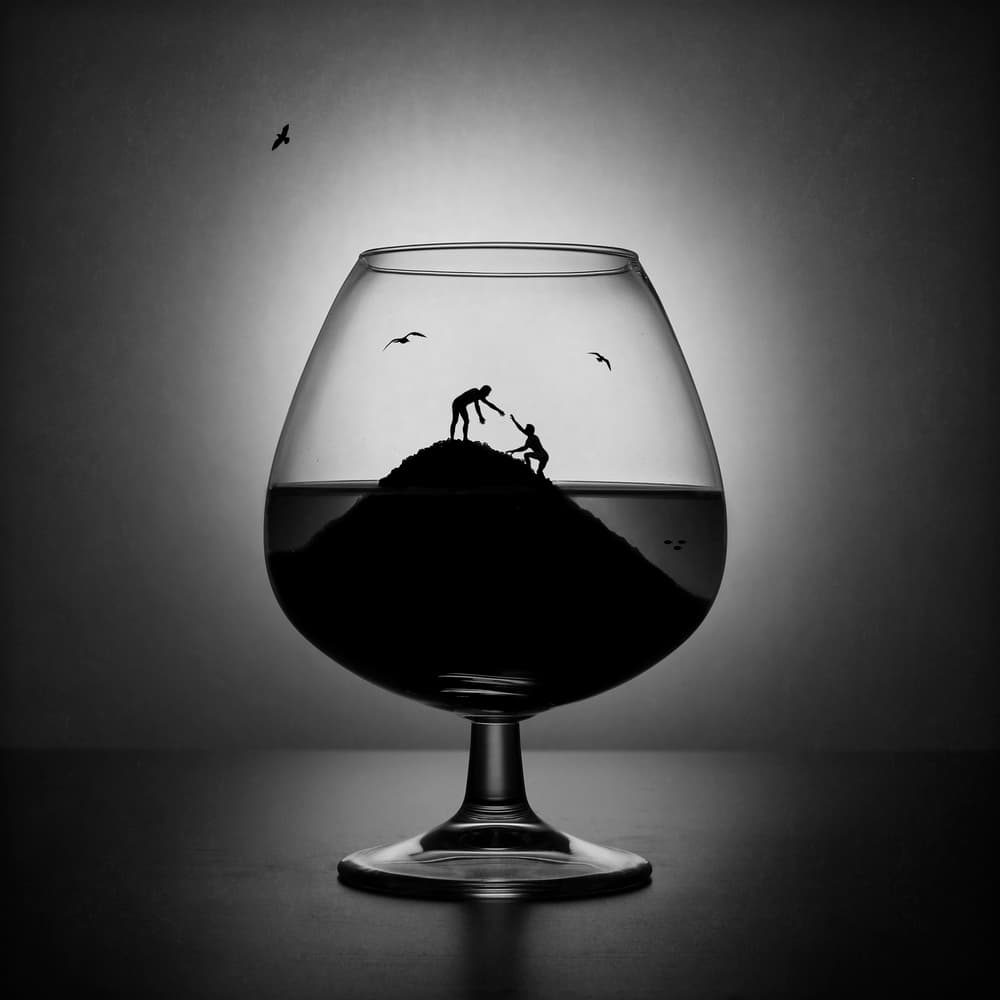 Helping Hand In Glass by Victoria Glinka — canvas wall art