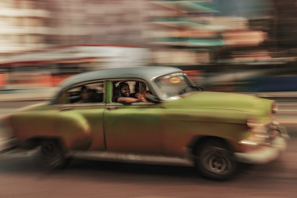 Happy Driver Panning by Andy Bauer — canvas wall art