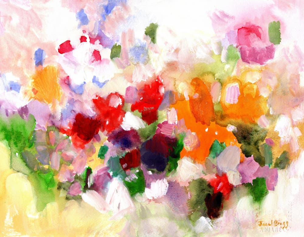 Vibrant Abstract Blooms by Janel Bragg — canvas wall art