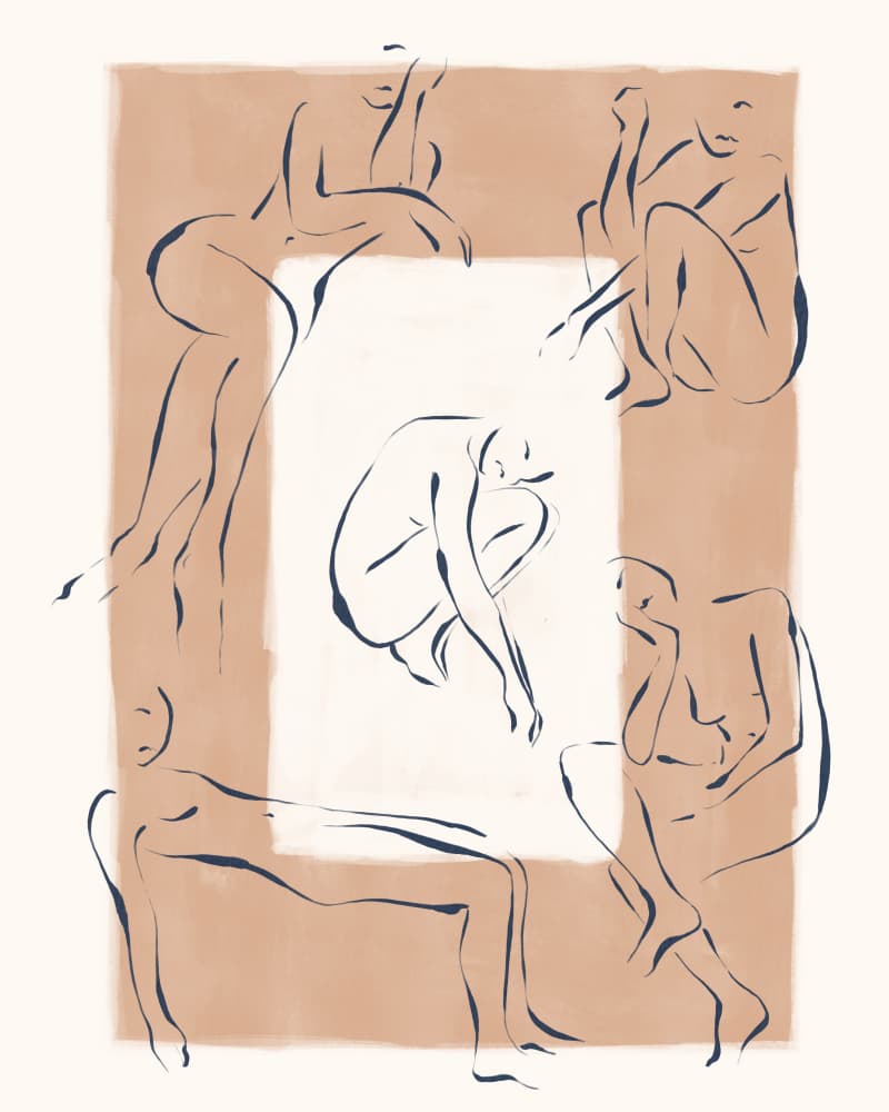 Fluid Figure Line Art by Ivy Green Illustrations — canvas wall art