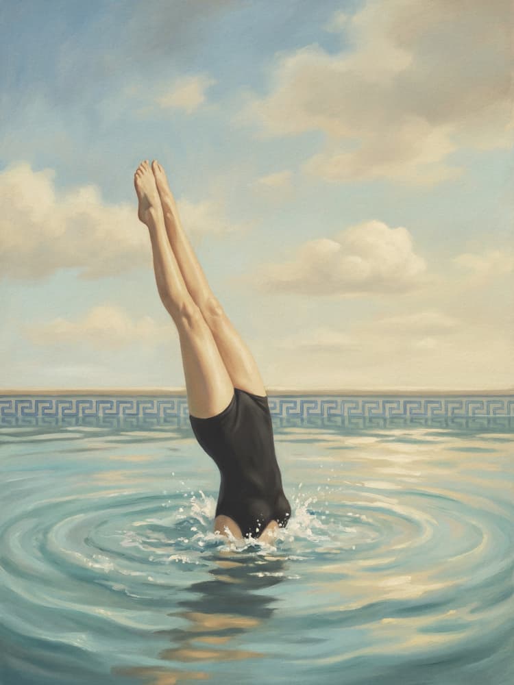 Elegant Pool Dive by Andreas Magnusson — canvas wall art
