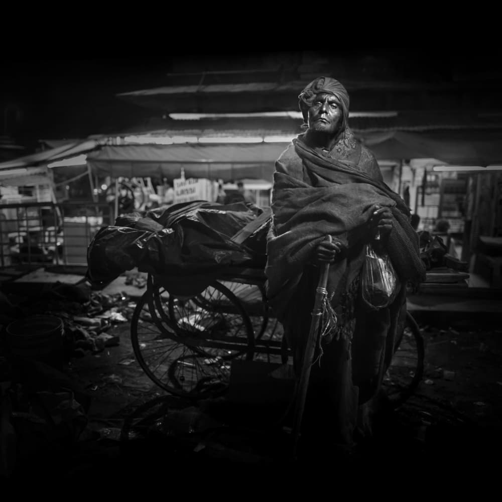 Night Market Watcher by Mohammed Baqer — canvas wall art