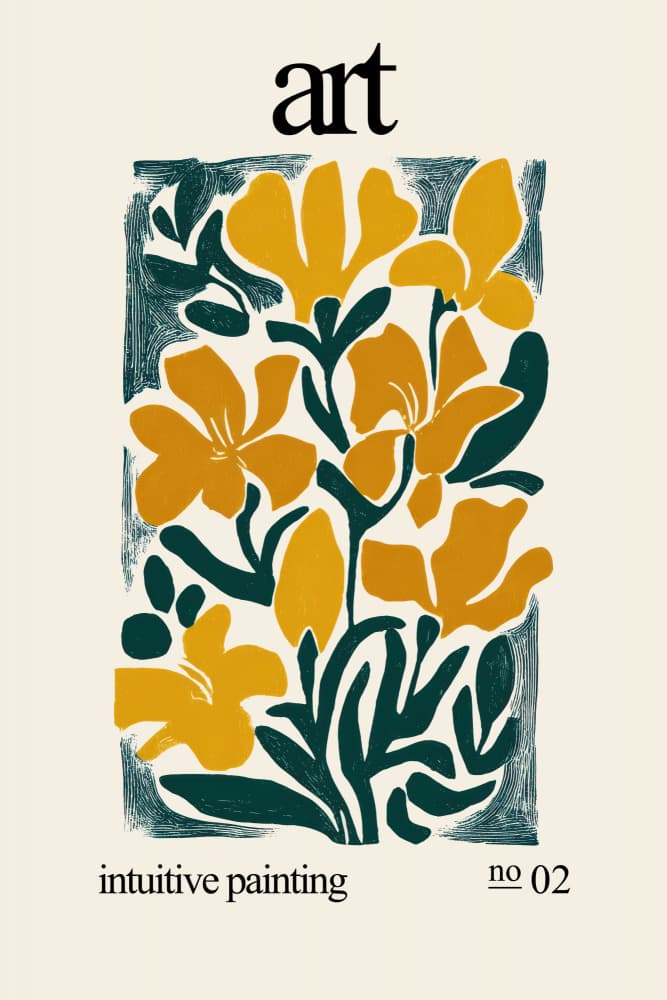 Golden Botanical Abstraction by Rafal Kulik — canvas wall art