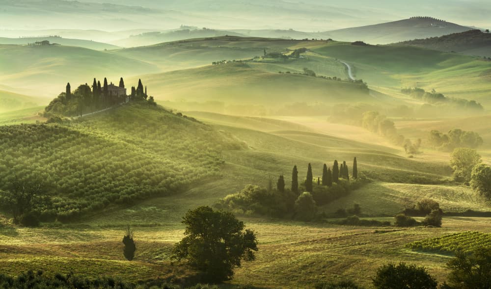Misty Tuscan Morning by Marco Galimberti — canvas wall art