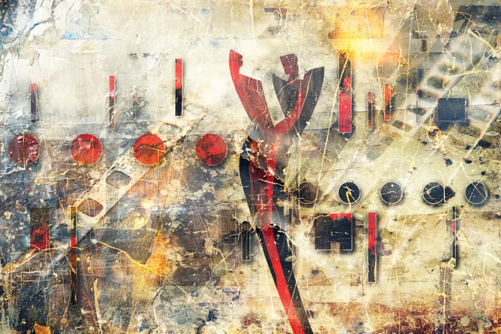 Geometric Grunge Collage by Rafal Kulik — canvas wall art
