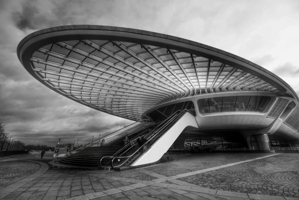Sleek Station Architecture by Frank Bruynseraede — canvas wall art