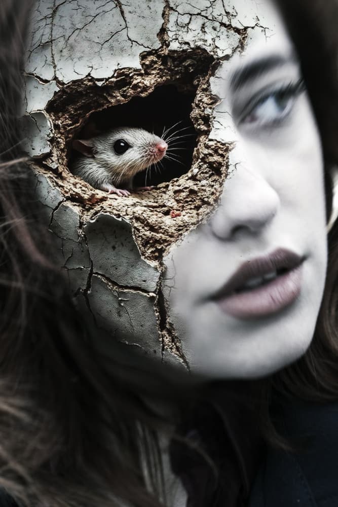 Cracked Face Mouse by Bogdan Bouşcă — canvas wall art