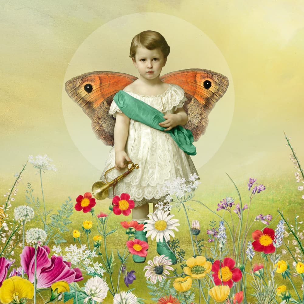 Whimsical Butterfly Boy by Marja van den Hurk — canvas wall art
