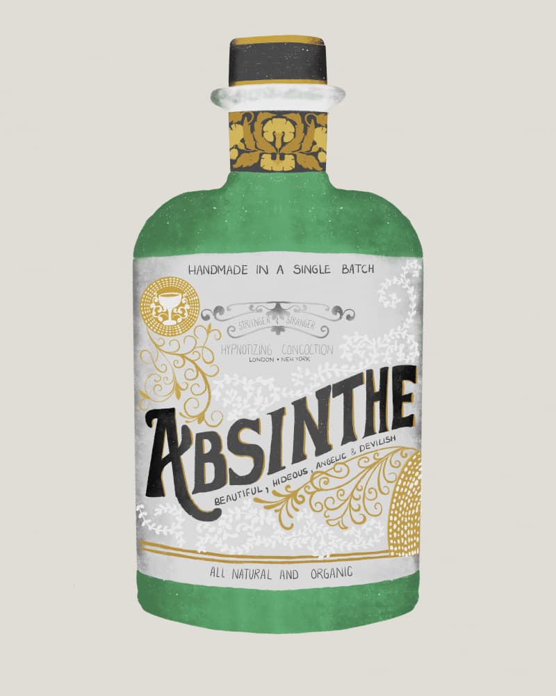 Vintage Absinthe Elixir Bottle