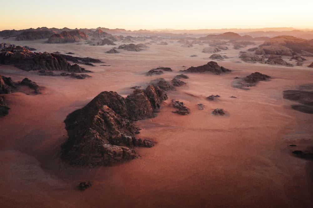 Golden Desert Landscape by Witold Ziomek — canvas wall art