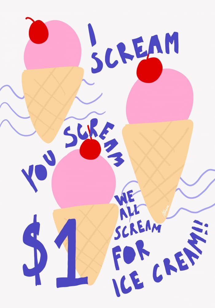 Ice Cream! by Athene Fritsch — canvas wall art