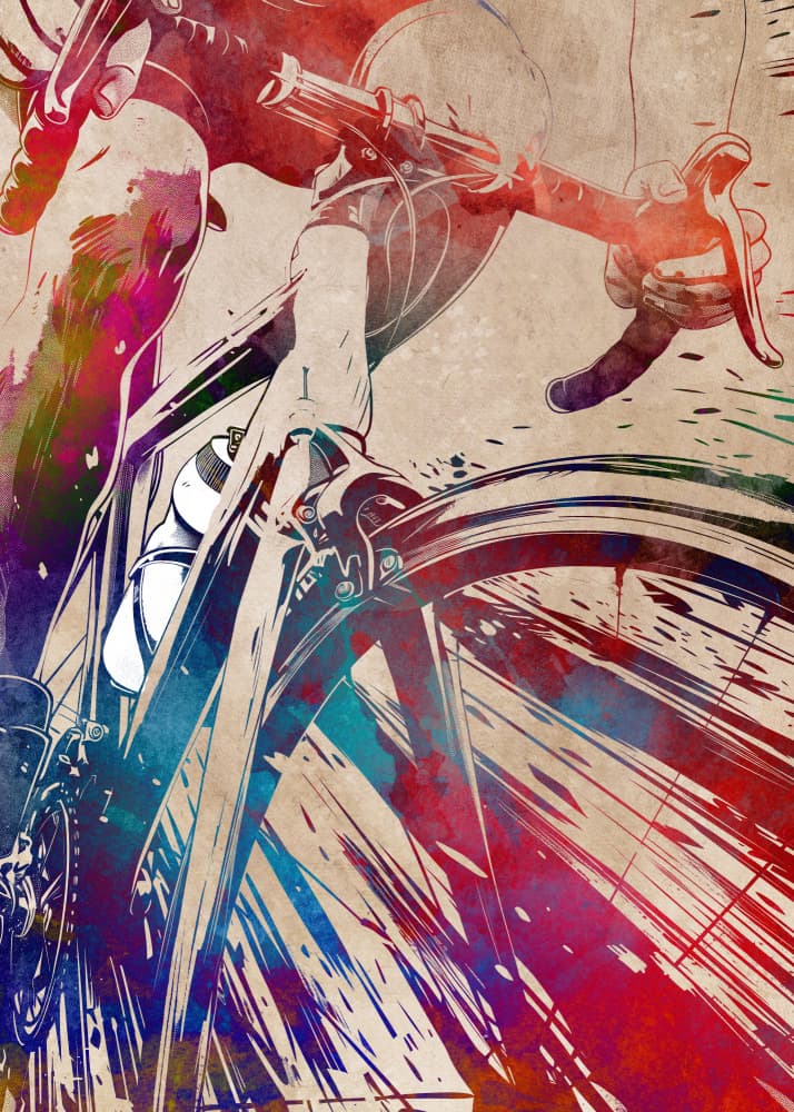 Vibrant Cycling Motion by Justyna Jaszke — canvas wall art