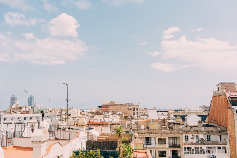 Mediterranean Rooftop View by Bethany Young — canvas wall art