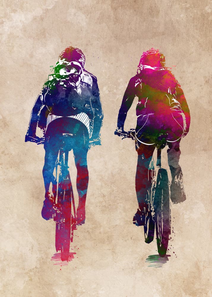 Vibrant Cycling Journey by Justyna Jaszke — canvas wall art