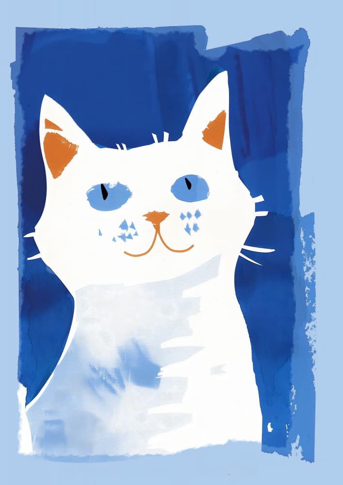 Blue Eyed White Cat by Andreas Magnusson — canvas wall art