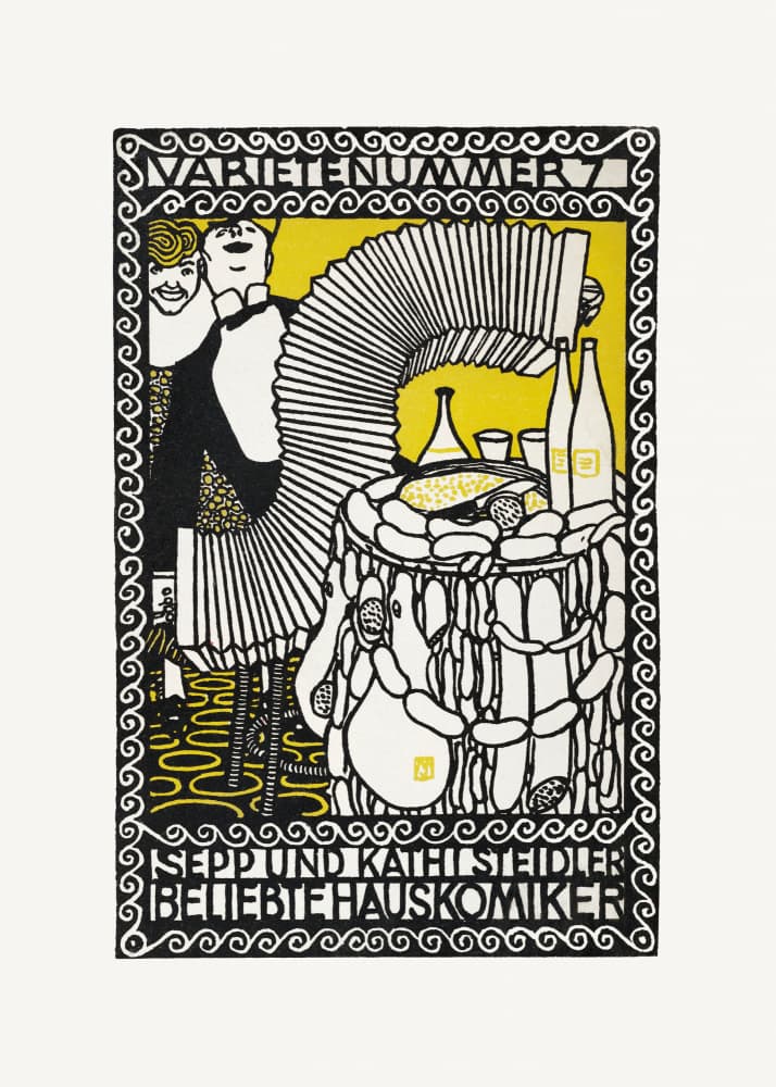 Sepp and Kathi Steidler, Popular House Comedians by Moriz Jung — canvas wall art