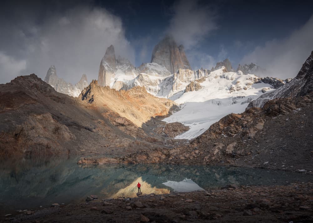 Fitz Roy Mountain Lake by Willa Wei — canvas wall art