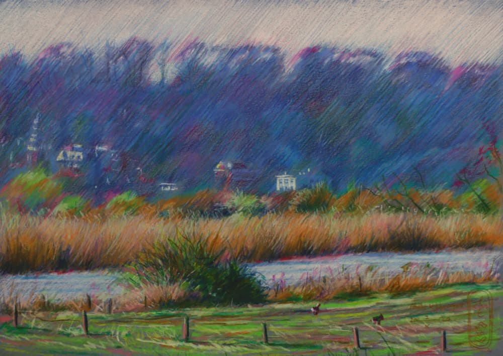 Autumn River Village by Corné Akkers — canvas wall art