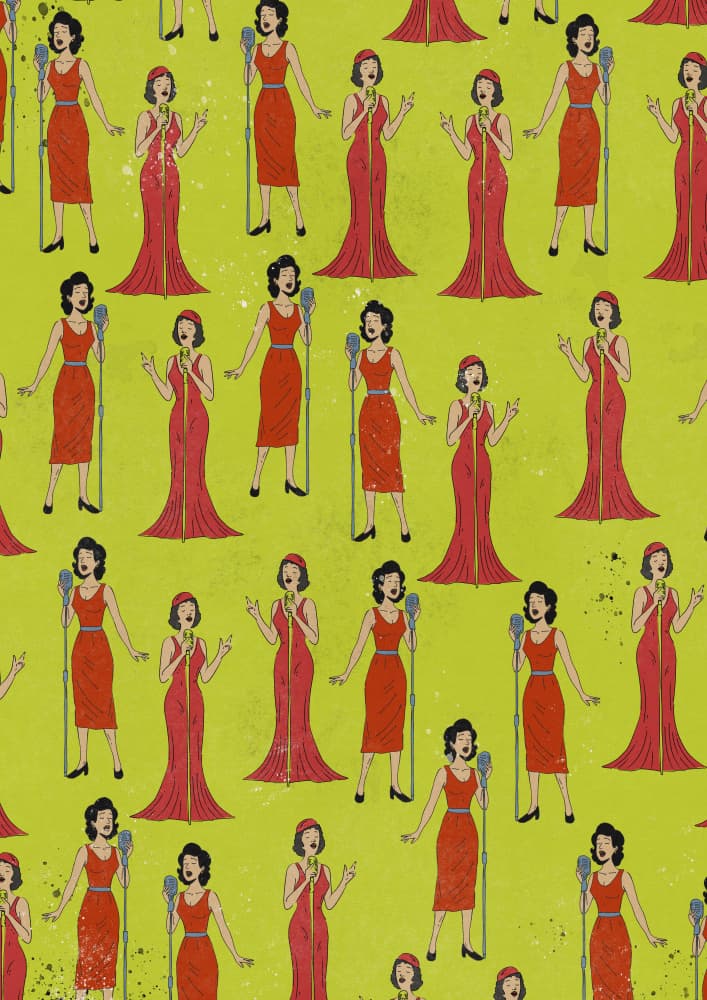 Glamorous Jazz Singers by Nicholas — canvas wall art