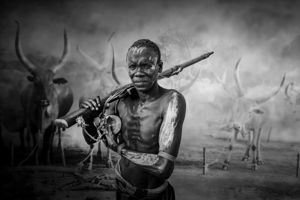 Tribal Man with Longhorns by Svetlin Yosifov — canvas wall art