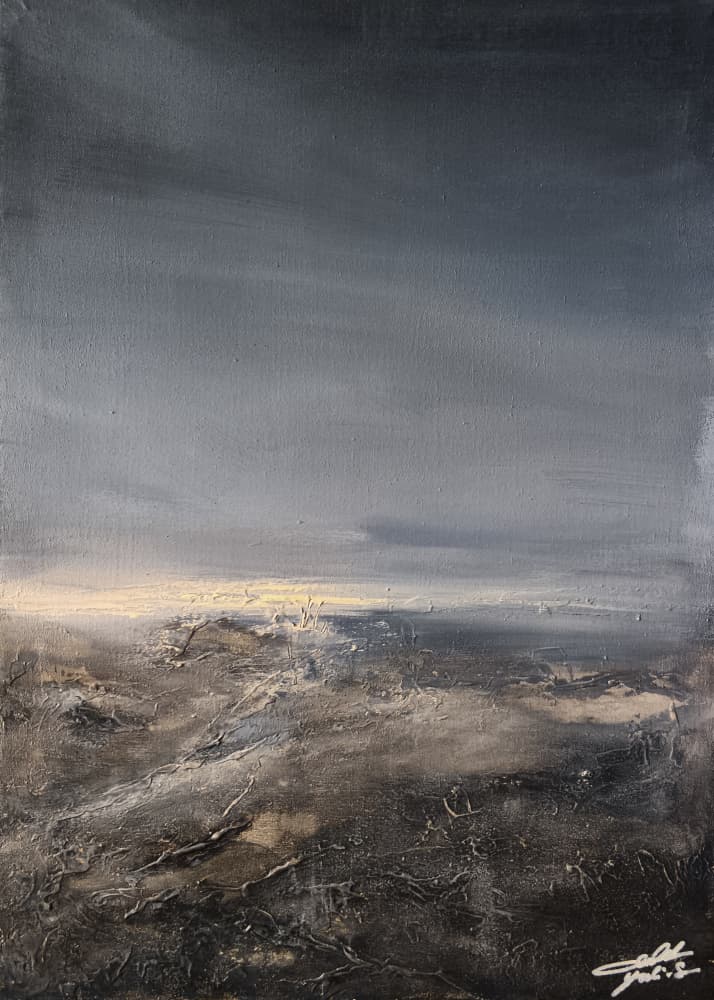 Abstract Textured Horizon by Yuli Saputra — canvas wall art