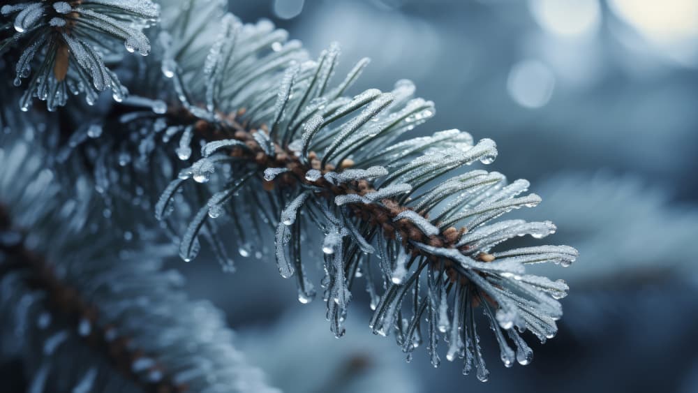 Frost-Kissed Pine by Treechild — canvas wall art