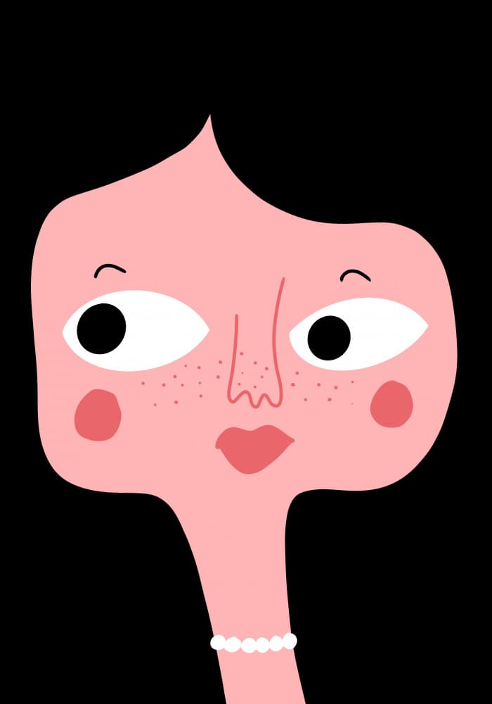 Quirky Pink Face by Athene Fritsch — canvas wall art
