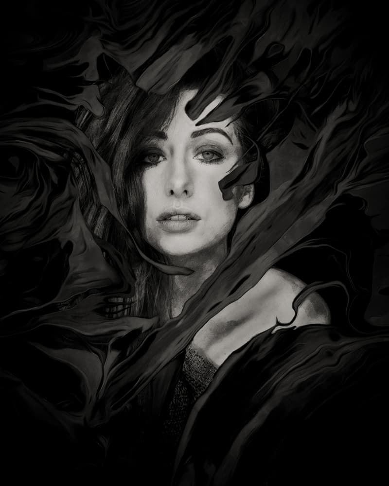 Dark Elegance Portrait by Åsmund Kværnstrøm — canvas wall art