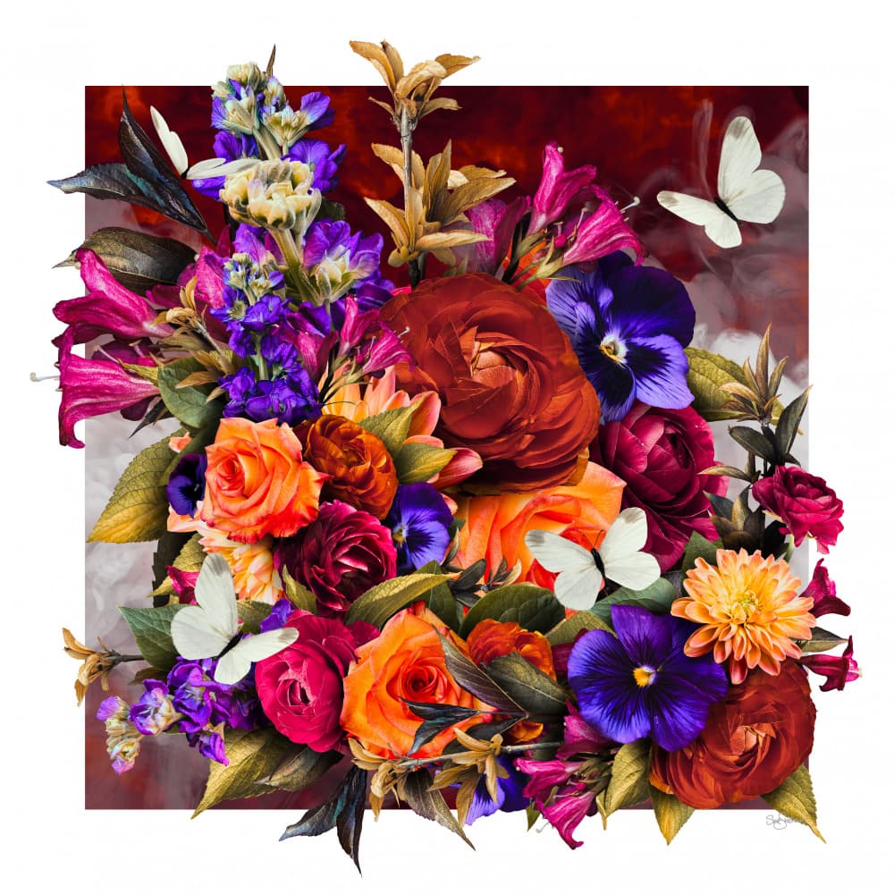 Vibrant Floral Bouquet by Sue Skellern — canvas wall art