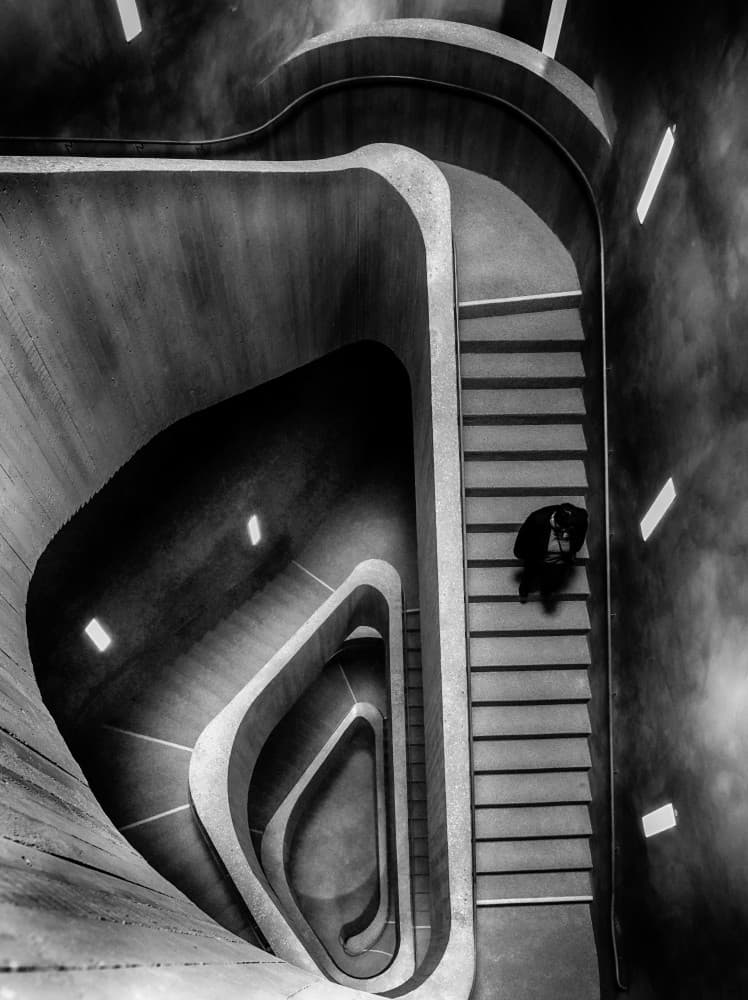 Geometric Stairwell Figure by Gerard Valckx — canvas wall art