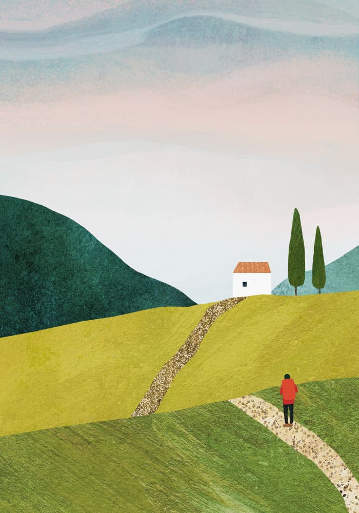 Path Through Rolling Hills by longwayhome — canvas wall art